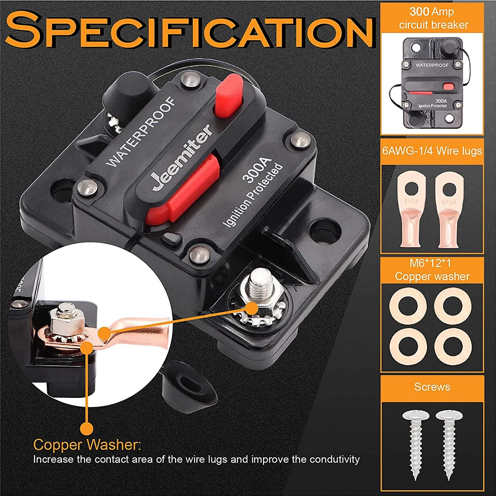 30A 40A 50A 60A 70A 80A 100A 120A 150A 200A 250A 300A AMP Stroomonderbreker Zekering Reset 12-48V DC Auto Boot Auto Waterdicht