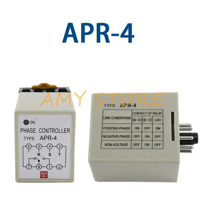 Indicador LED AC 380V 220V, controlador de protección de secuencia de fase de voltaje trifásico inverso, relé de APR-3 w, enchufe PF083A