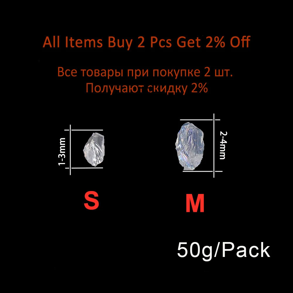 50g/Lot Glass Metal Crushed Stone Filler For DIY Table Decoration Cake Fruit Coaster Filling Decorative Crystal Epoxy Resin Mold