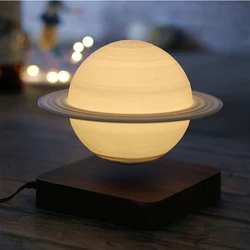 Creative Maglev Moon Lamp Light 3D Moon Lamp 3D Saturn Moon Light Lamp Home Decoration Desk Lamp Floating Light Christmas Gifts