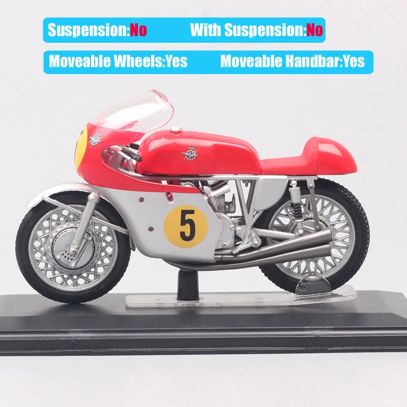 1:22 scale Italeri MV Agusta 500cc World Champion 1963 No.5 Rider M.Hailwood GP racing Diecast motorcycle Vehicle bike model Toy