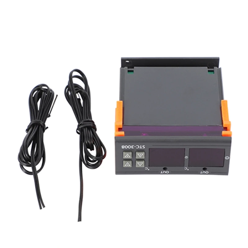 Stc-3008 110-220vデュアルデジタルサーモスタット温度コントローラインキュベーターのためのサーモスタット湿度計除湿恒湿