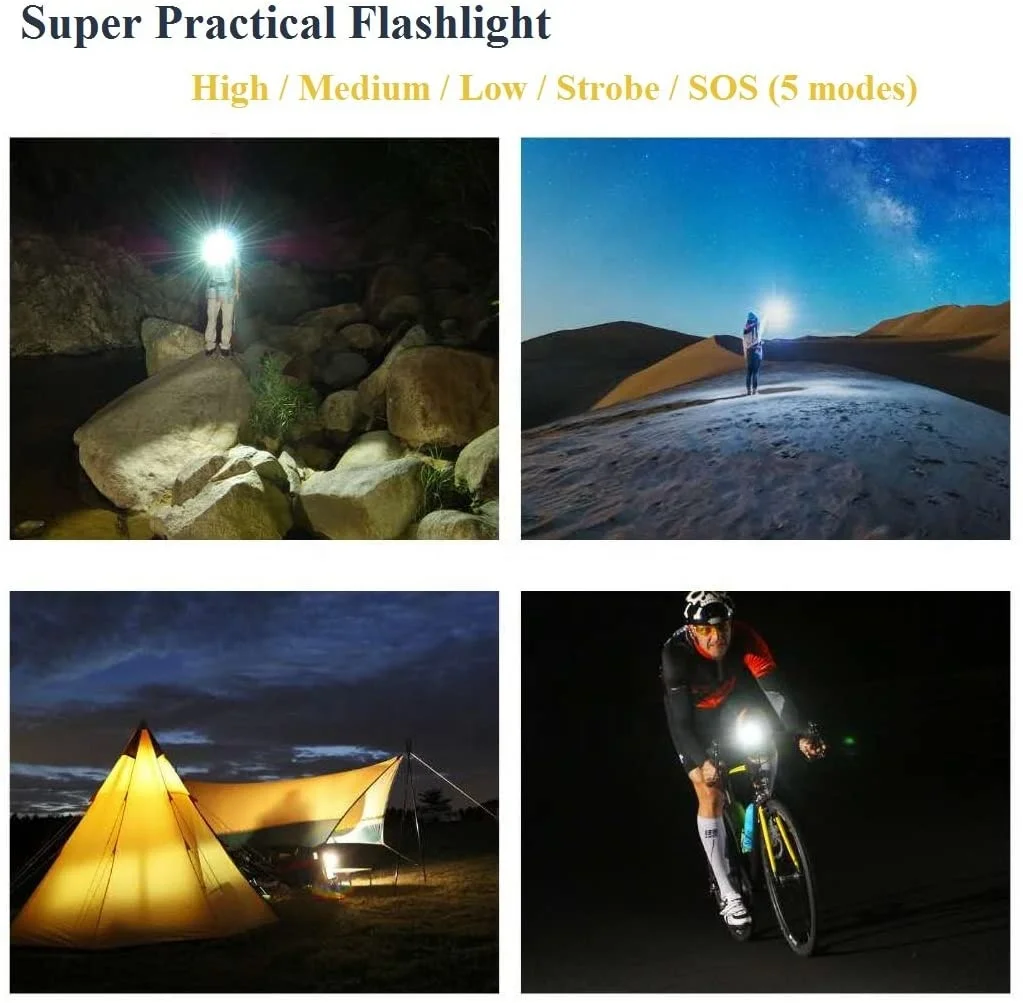 Poderoso LED Mini Lanterna, Lanterna à prova d'água, Zoomable Bright Torch, Lanterna de mão USB, Recarregável, Xm L2, 5 Modos, Wick