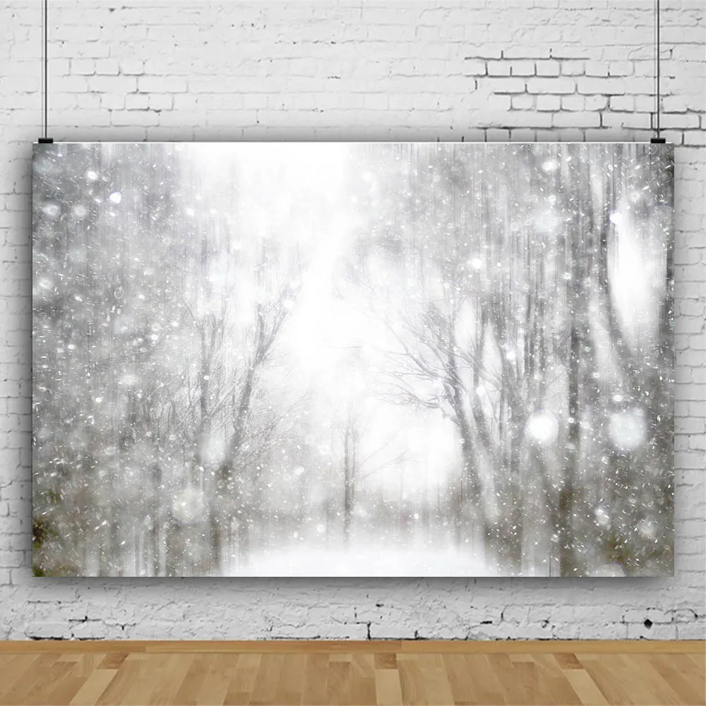 

Mocsicka Winter Forest Snow Scene Backdrop for Photography Snowflake Tree Newborn Photocall Background Child Portrait Photo Prop