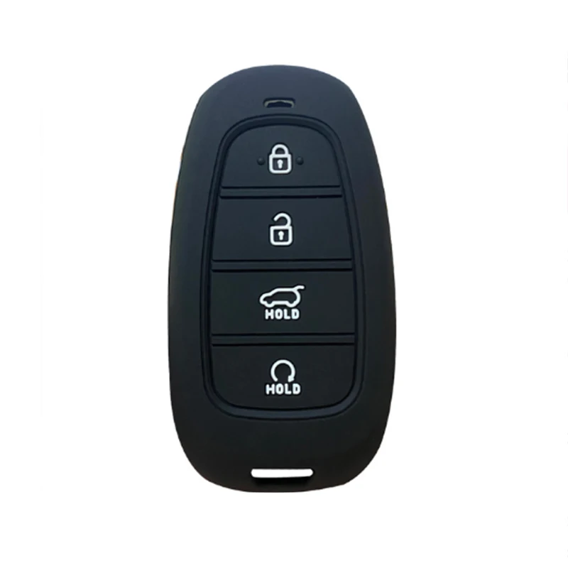 

Silicone Car Key Holder Case Cover for Hyundai Nexo Sonata 4 Button Remote Key Shell 2020 2019 Protector Car Accessories