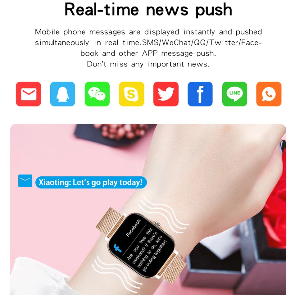 LIGE 2022ผู้หญิงใหม่สมาร์ทนาฬิกา1.69 "หน้าจอสี Full Touch Fitness Tracker บลูทูธสมาร์ทนาฬิกาสุภาพสตรี Smartwatch ผู้ชาย