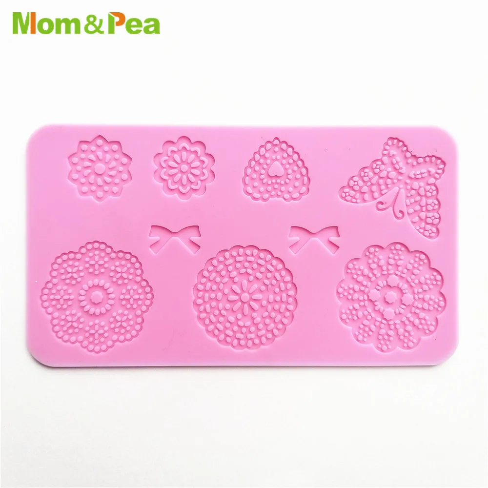 KCL542 Butterfly Flower Lace Pad Silicone Mold Sugar Paste Fondant Cake Decoration 3D Mould