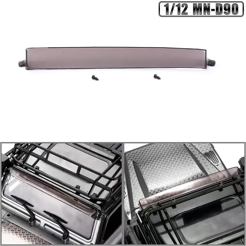 

MJRC Upgrade parts, front windshield visor, rain file, acrylic transparent black Toy car parts 1/12 MN-D90 Defender