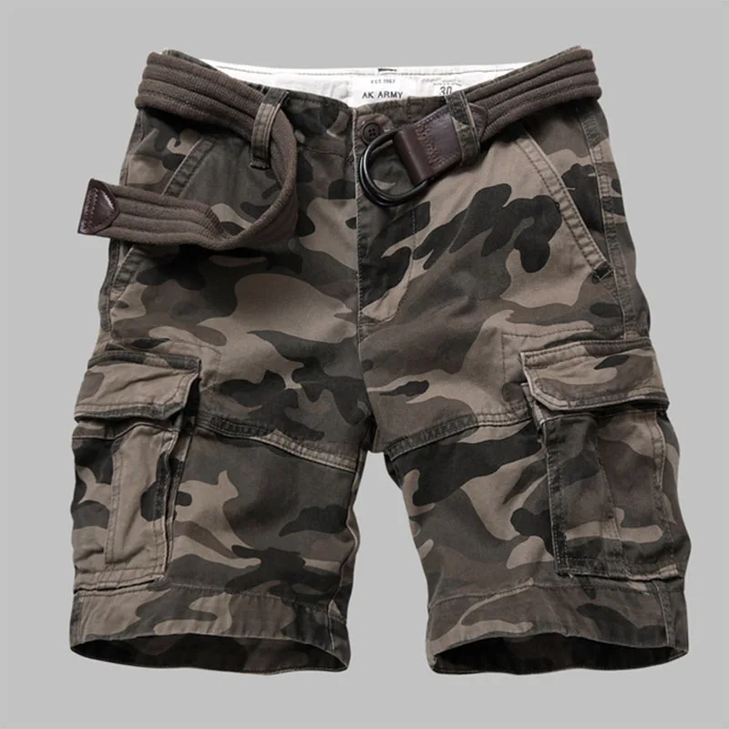 Outdoor Multi-Pocket Hiking Shorts for Men, Durable, Breathable, No Waistband