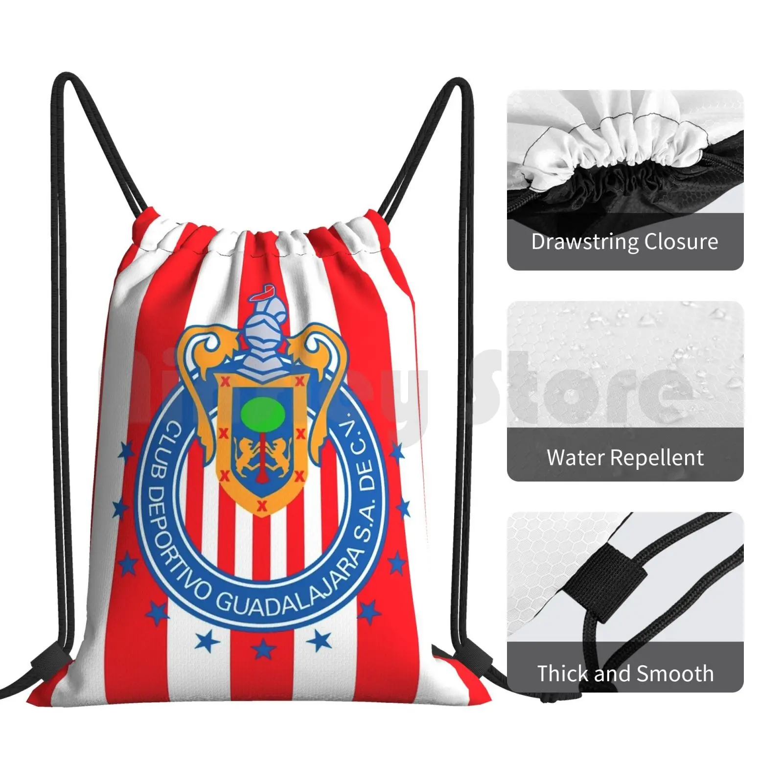 Club Deportivo Guadalajara Backpack Drawstring Bags Gym Bag Waterproof Club Deportivo Guadalajara Guadalajara Chivas