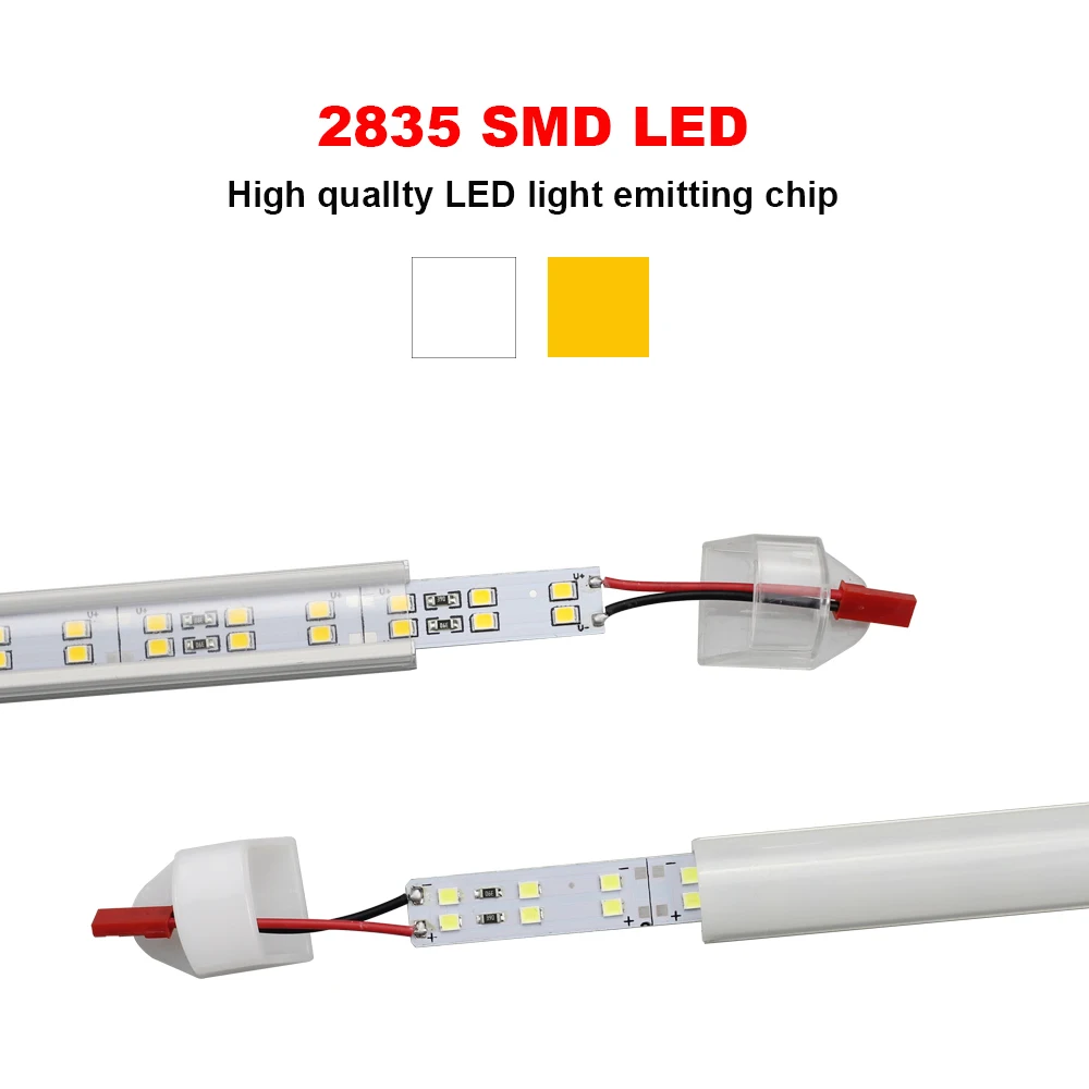 Imagem -04 - Tiras Rígidas de Alumínio Led Bar Light para Exibição do Gabinete Tubo Fluorescente Branco Quente e Frio 72leds Smd2835 28006500k 12v 8w Pcs