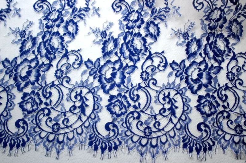 Blue Color Red Color Charming Eyelash Lace Fabric Garment Skrit Sewing Accessories V2279