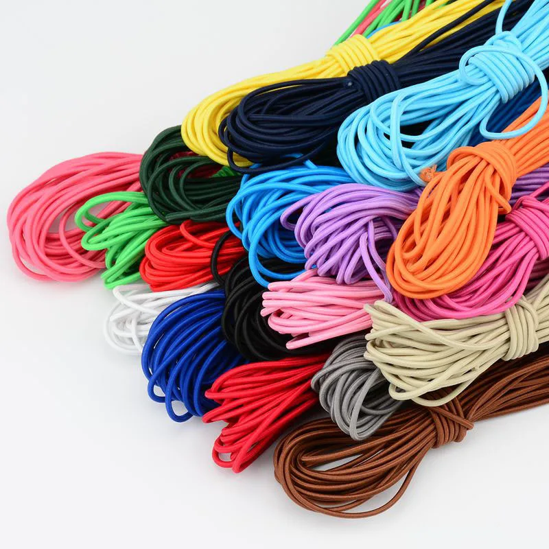 AIJJU 20m*3mm Colorful High-Quality Round Elastic Band Round Elastic Rope Rubber Band Elastic Line DIY Sewing Accessories