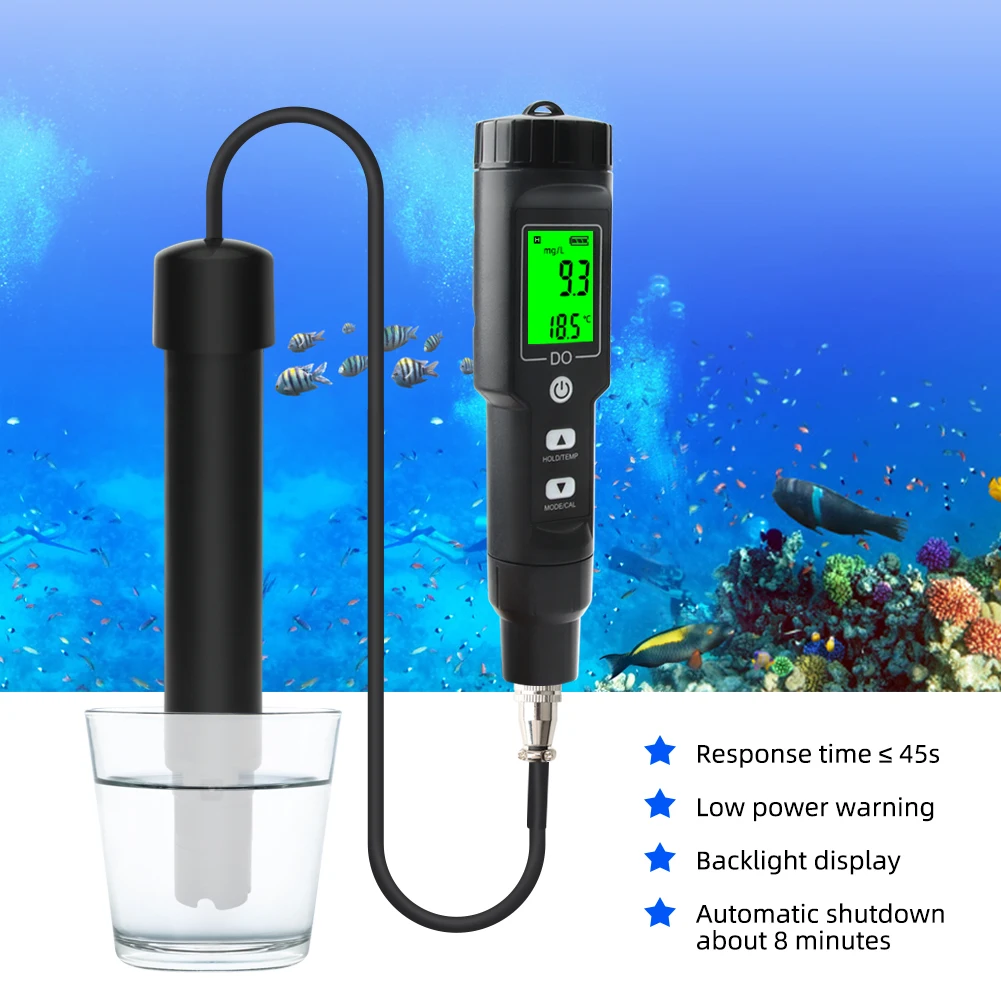 Yieryi Digital DO9100 Dissolved Oxygen Meter Aquarium DO Tester Seawater Freshwater Fish Tank Aquaculture Water Quality Detector