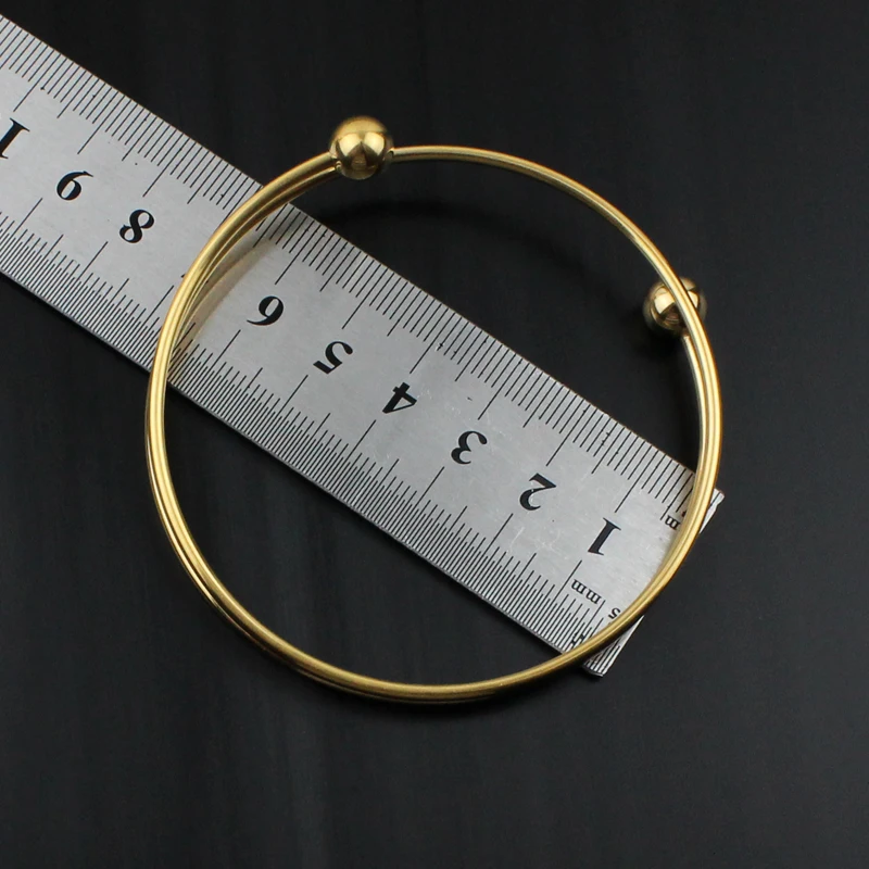 New Fashion Jewelry Women\' Gift High Quality Double Circle Smooth Steel Ball 18k Gold Plated Waterproof Stainless Steel Bracelet