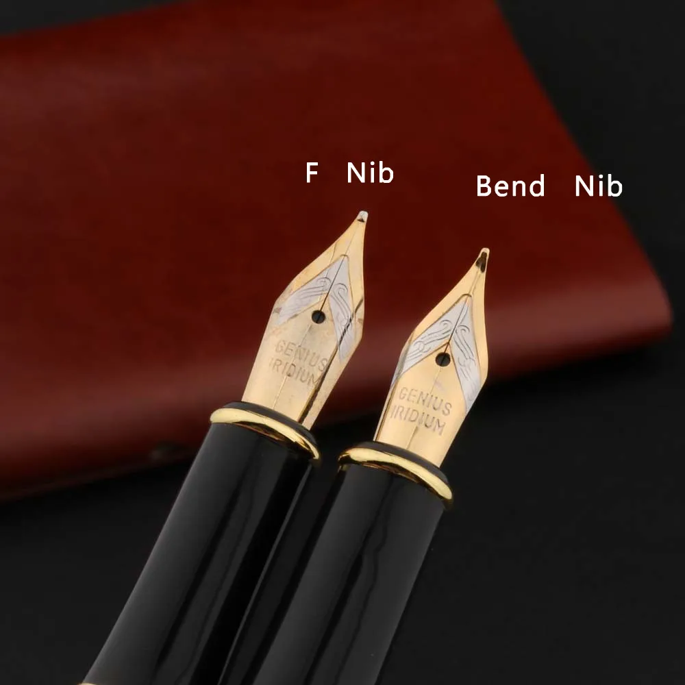 High Quality Metal 388 Fountain Pen Business Black Golden Student  Stationery Office School Supplies Gift Ink Pens