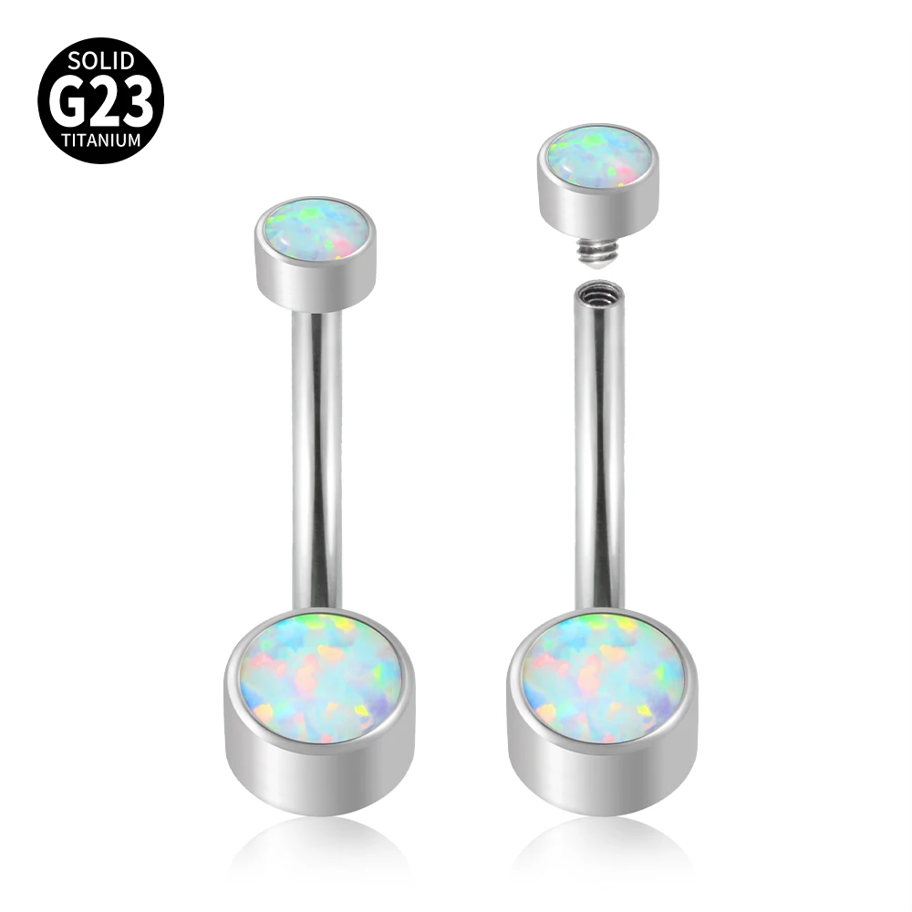 1PC G23/ASTM F136 Titanium Premium CZ Stone Belly Button Rings Body Piercing Jewellery Navel Piercing Ring Jewelry For Women 14G