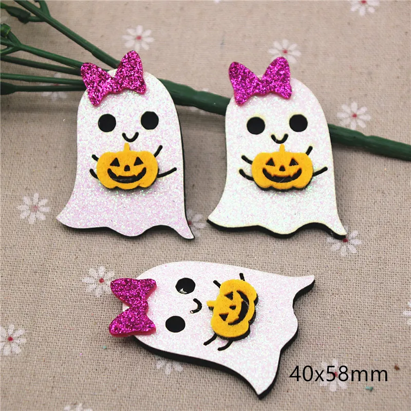 10pcs Non-woven patches Halloween Pumpkin/Bat/Ghost Felt Appliques for clothes Sewing Supplies diy craft ornament