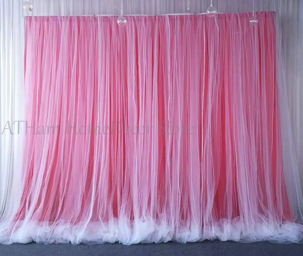 White Tulle Chiffon Curtains Bridal Shower Wedding Ceremony Backdrop Baby Shower Backdrop Photo Booth Background Photography