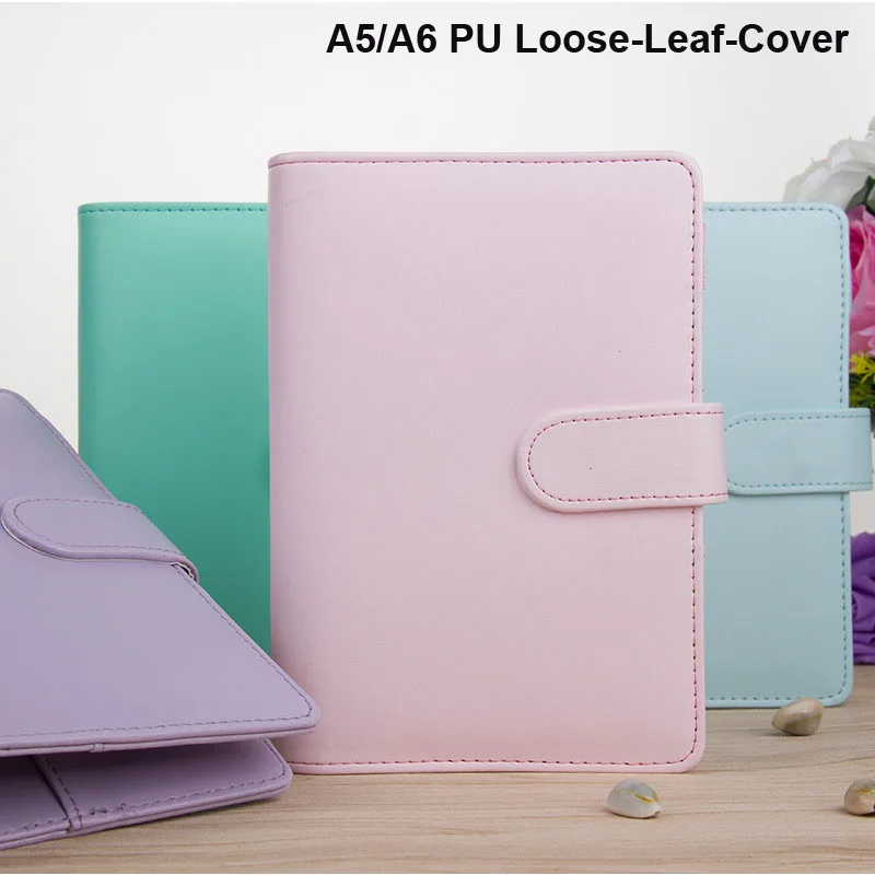 SHARKBANG A5/A6 PU Macaroon Loose-Leaf Cover Binder Dairy Notebooks Hard Cover Refill Journal Travelers Leather Notebook Parts