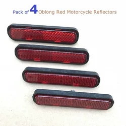 Réflecteurs rouges oblongs à vis pour remorque de camping-car, moto, camping-car, caravane, automobile, camions, marquage latéral, arrière, queue, pièces de signalisation, paquet de 4