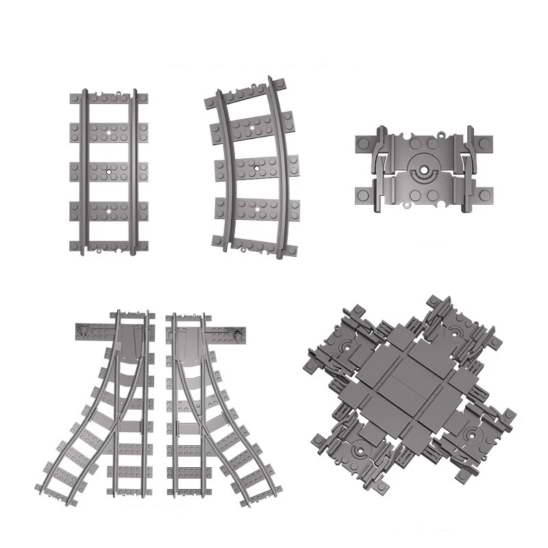 

1 шт. строительный блок MOC аксессуары поезда «сделай сам» Железнодорожный трек сигнальная лампа рельсовый бифуркационный трек перекрестный трек прямой изогнутый трек