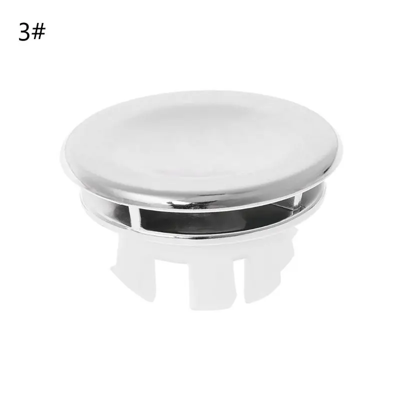Badkamer Wastafel Sink Overloop Ring Zes-Voet Ronde Insert Chrome Hole Cover Cap