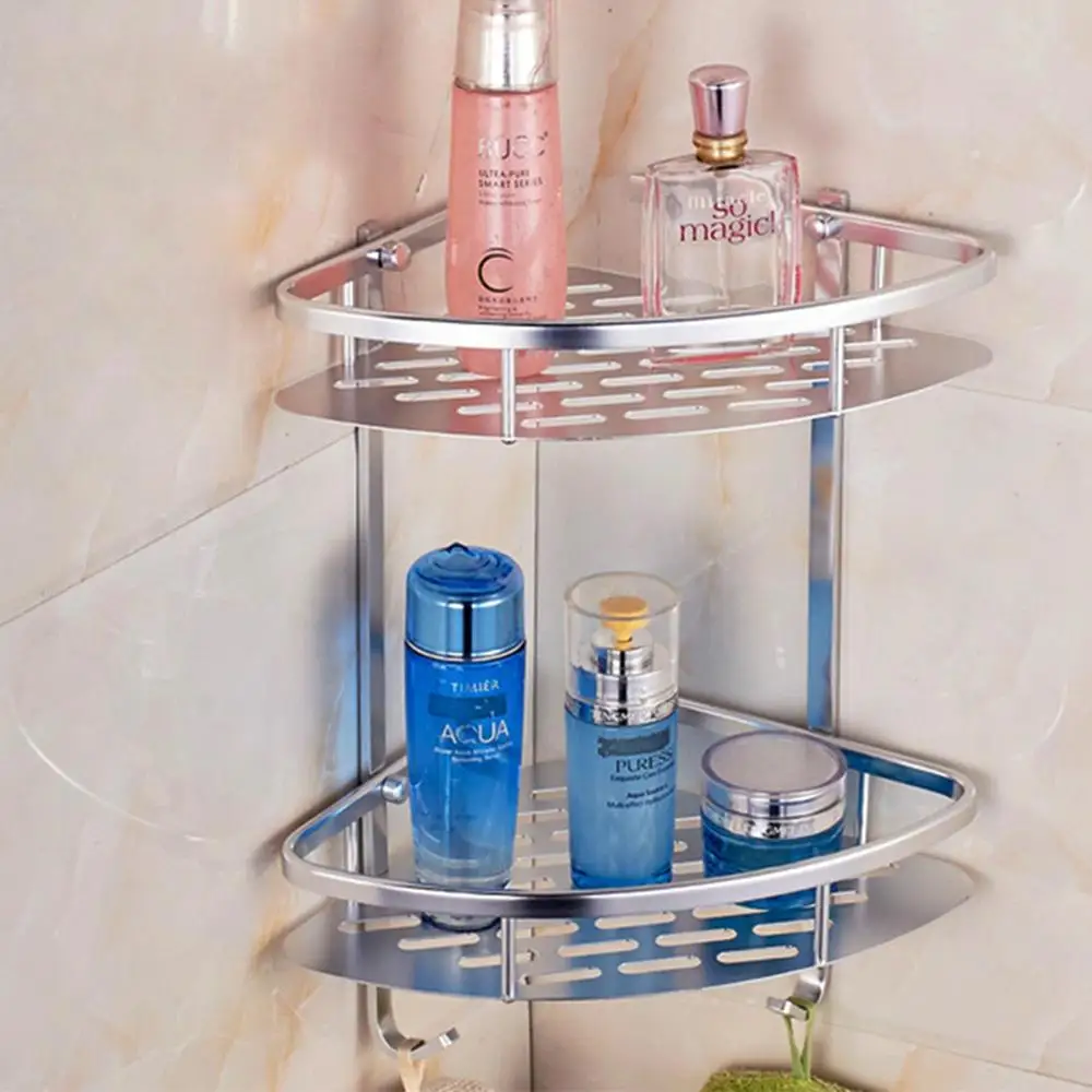 

2/3 Layer Triangular Space Aluminum Bathroom Shelf Bathroom Corner Bath Rack Storage Holder Shampoo Soap Cosmetic Shelves