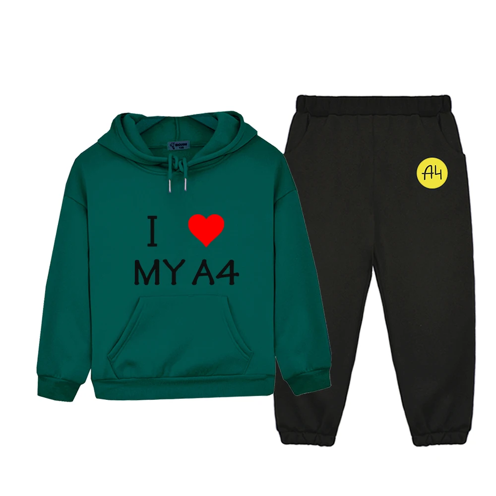 I Love Heart My A4 Herren Damen Auto Geschenk мерч а4 Hoodies Suit Girl Kids Sweatshirt Casual Pants Boys Clothes Tops 2pcs Sets