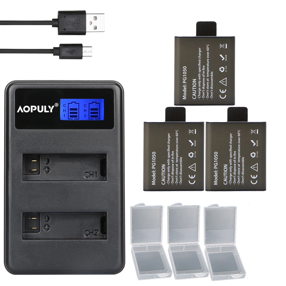 ホット 4pc SJCAM PG1050 バッテリー + Bateria sj 4000 sj 5000 sj 6000 デュアル USB 充電器 SJCAM sj4000 sj5000 sj6000 sj7000 M10 カメラ