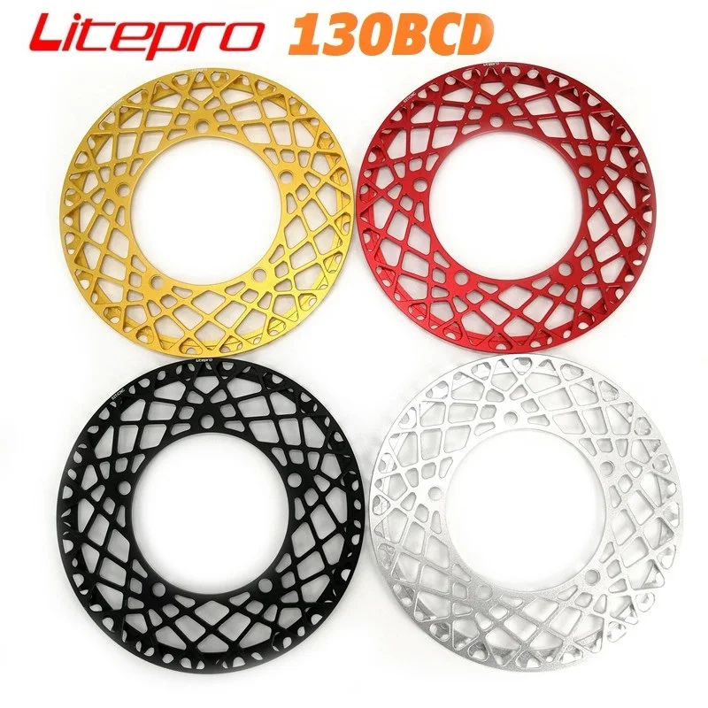 Litepro rower składany koło łańcuchowe 130BCD pająk koło łańcuchowe 53T 56T 58T ze stopu aluminium CNC z tarczą ochronną