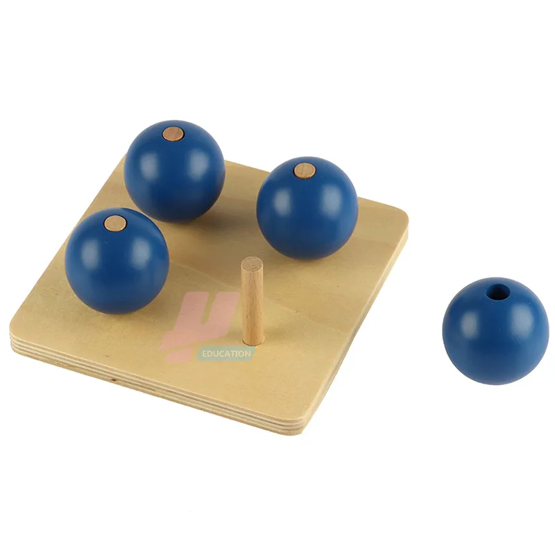 Montessori Instruments for Infants and Young Children Preschool Education Wooden Toys Four Balls and Nails