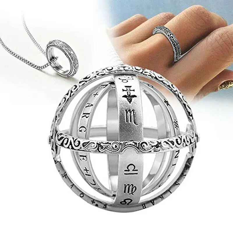 CiNily Astronomical Ball Gold & Silver Plated Spherical Deformation Universe Student Constellation Ring Jewelry NJ447