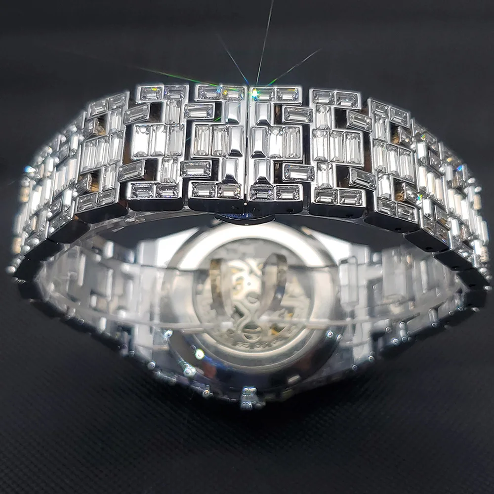 Luxury Automatic Watch For Men Hip Hop Diamond Skeleton Mechanical relogio masculino Ice Out waterproof Man Watches Dropshipping - Image 3