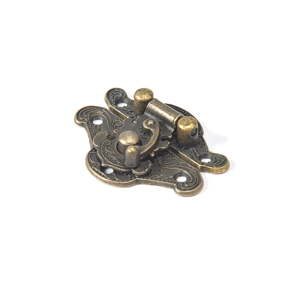 4pcs Antique Bronze Hasp Latch Jewelry Wooden Box Lock Mini Cabinet Buckle Case Locks Decorative Handle 3 Size Clasp Lock