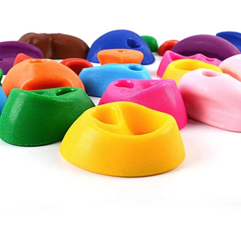 Children wooden wall climbing stones toys kids rock climbing wall holds children playground sports game hand foot grip kit gift