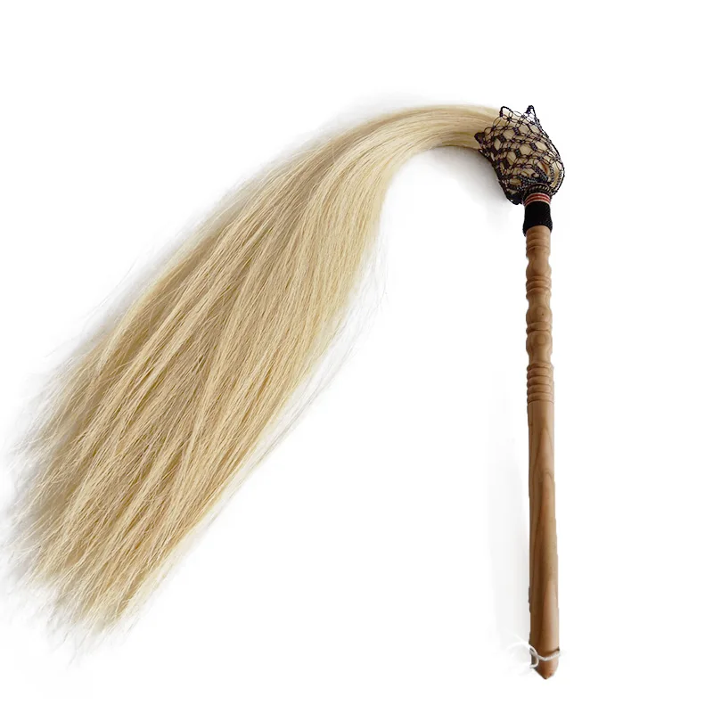 Wudang Tai chi fuchen Taoist dust horsetail whisk true horsetail ponytail taoism kung fu Buddha duster with bag Yangsheng fochen