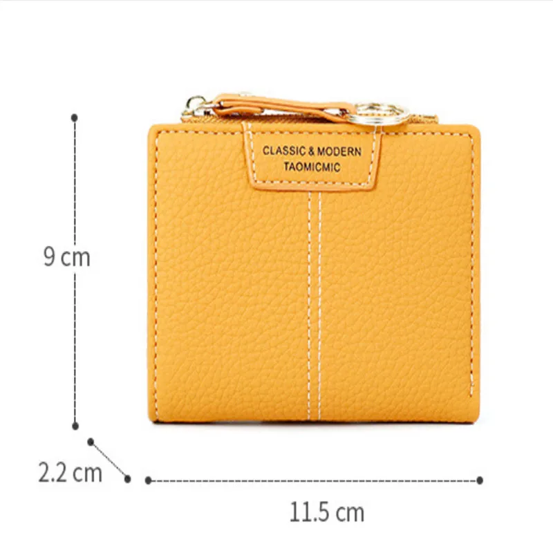 women\'s wallet multi-card keychain coin purse female Korean version of the solid color short ladies wallet