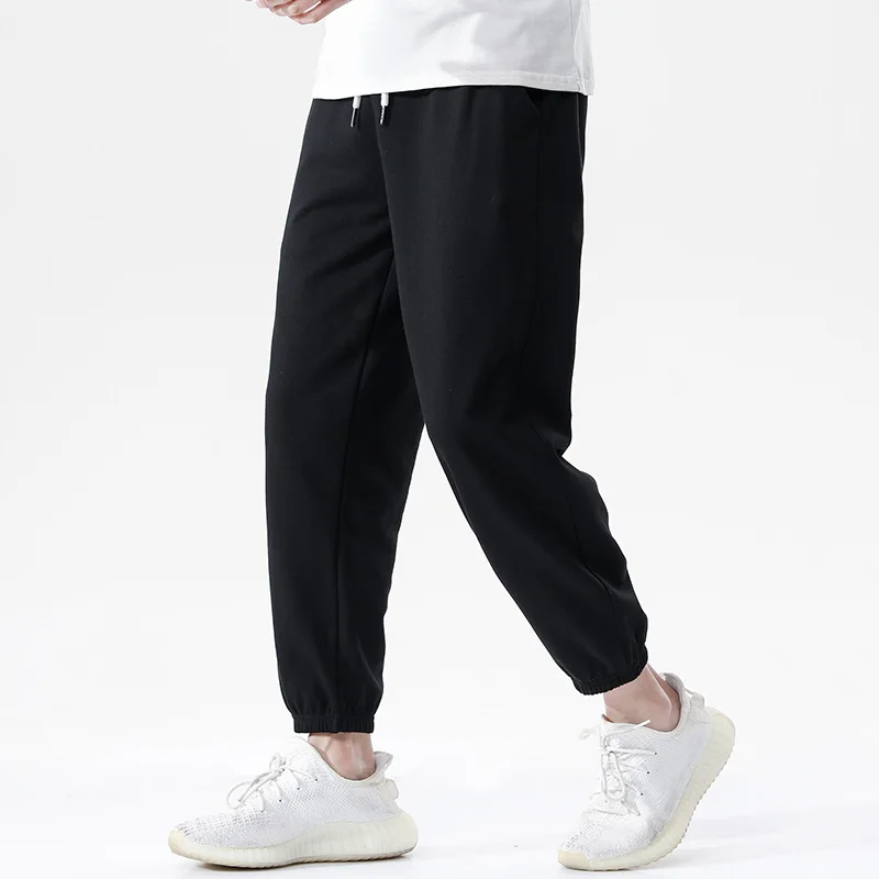 New Fashion Men's Cotton Casual Pants Elastic Waist Loose Long Trousers Male Hip Hop Breathable Sweatpants Fitness Sportswear