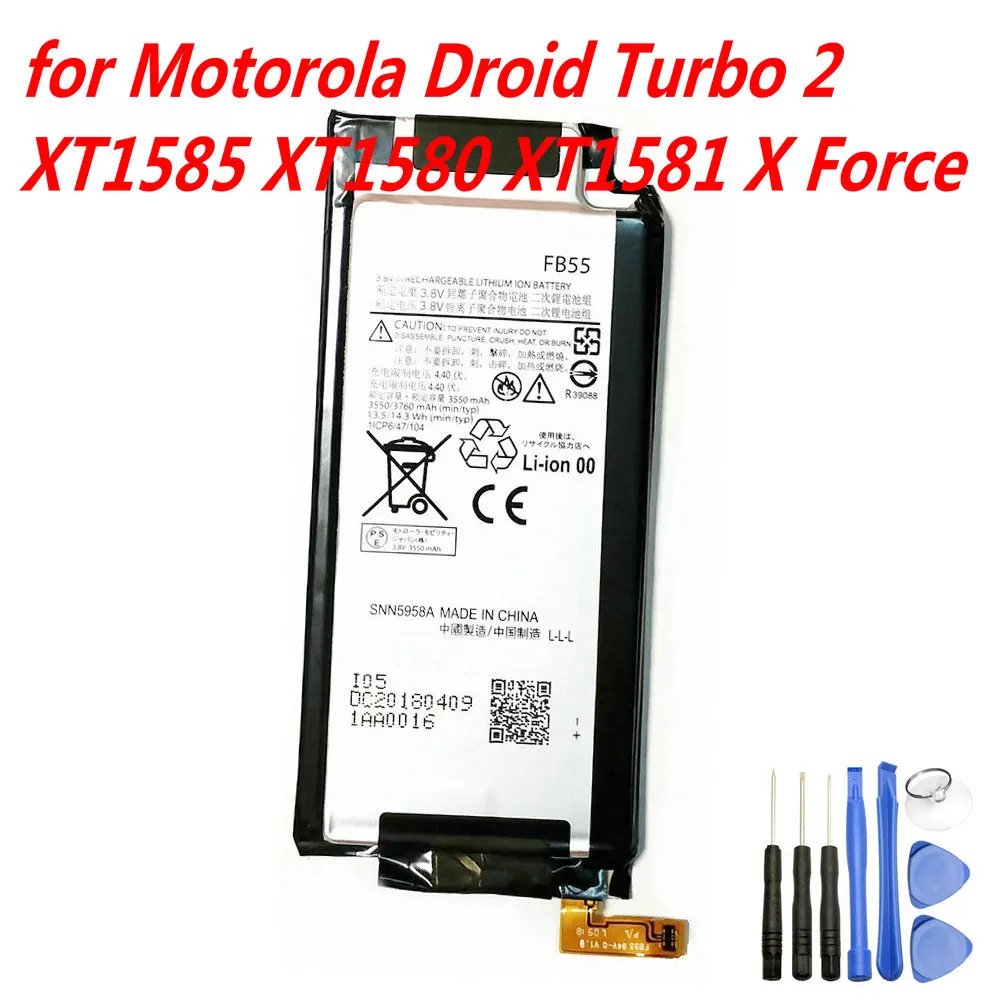 Original 3760mAh FB55 Battery For Motorola Droid Turbo 2 XT1585 XT1580 XT1581 X Force Mobile Phone