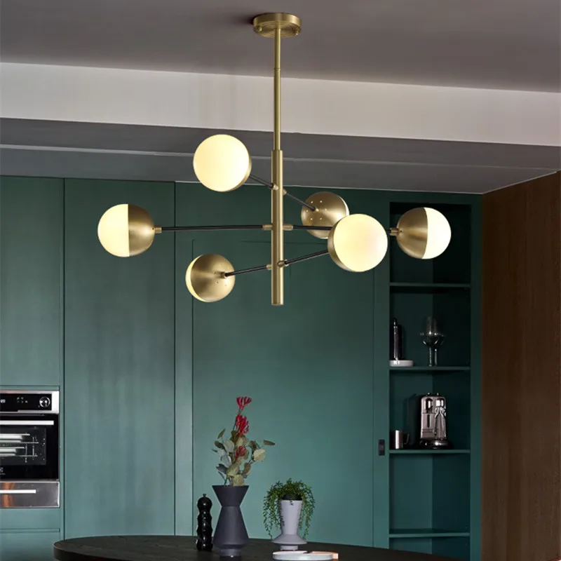 Gold chandelier lighting For Kitchen Bar Dining bedroom light chandelier designer Replica Ball glass bubble chandelier
