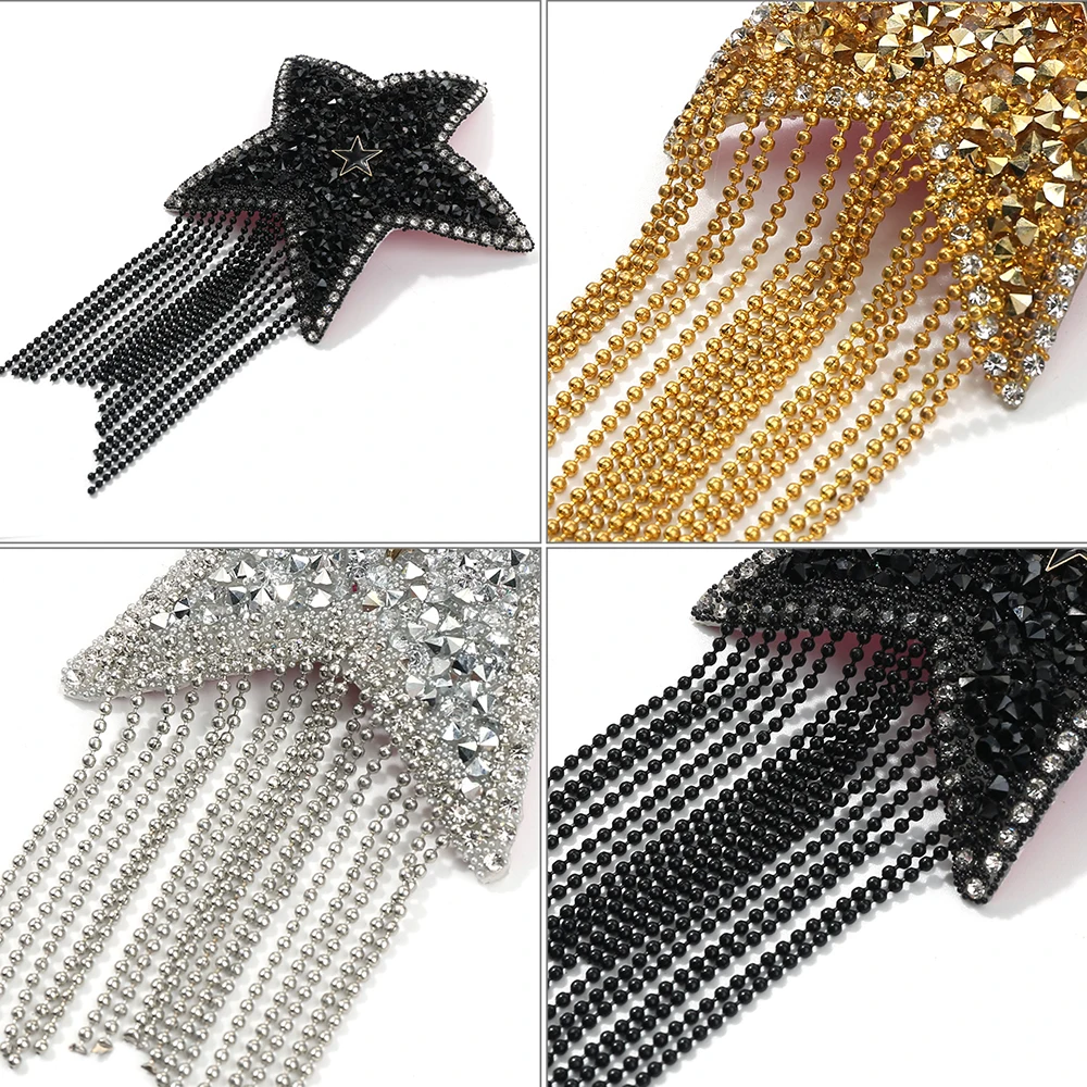 Women 1pair Tassel Rhinestone Star Nipple Stickers Sexy Bra Nipple Cover Reusable Wear Silicone Nipple Pasties Chest Stickers