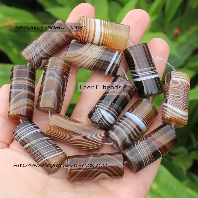 Natural Botswana Onyx sardonyx Agates Stone Beads DIY Rice Tube Loose Spacer Beads ,For DIY Jewelry Making !