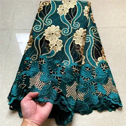 2022 tessuto di pizzo di Tulle francese nigeriano africano di alta qualità per cucire abito da ricamo Milk Silk Voile Wedding Party 5Yards