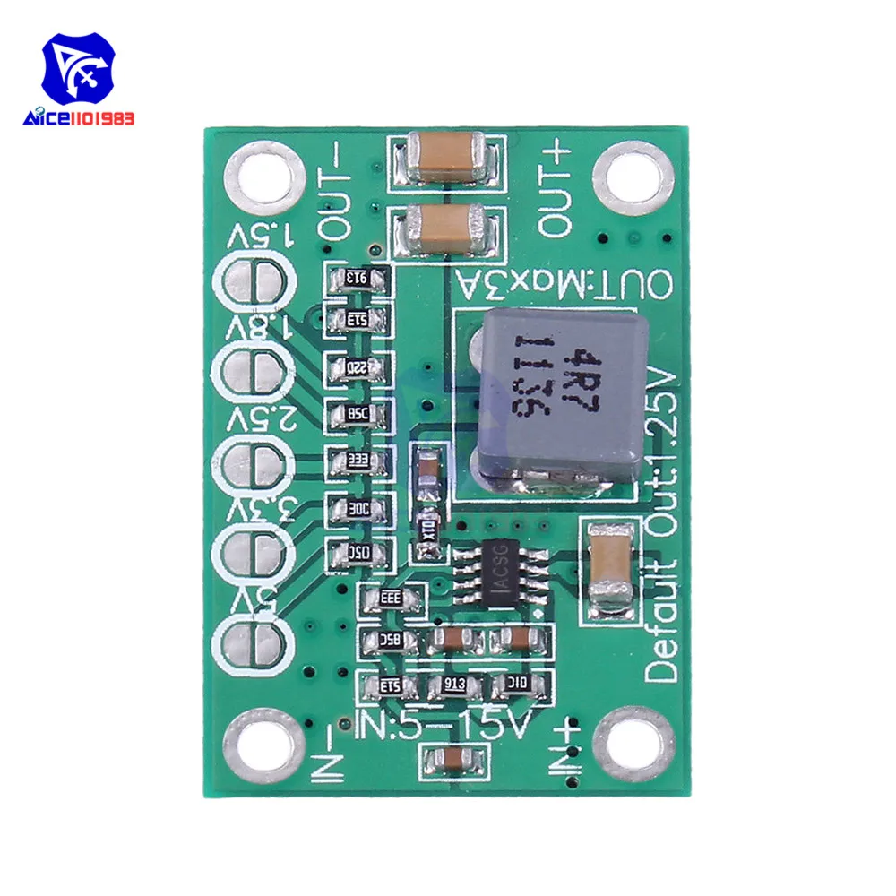 diymore Adjustable DC-DC DC 5-16V to 1.25V/1.5V/1.8V/2.5V/3.3V/5V 3A Step Down Buck Converter Power Supply Module for LED