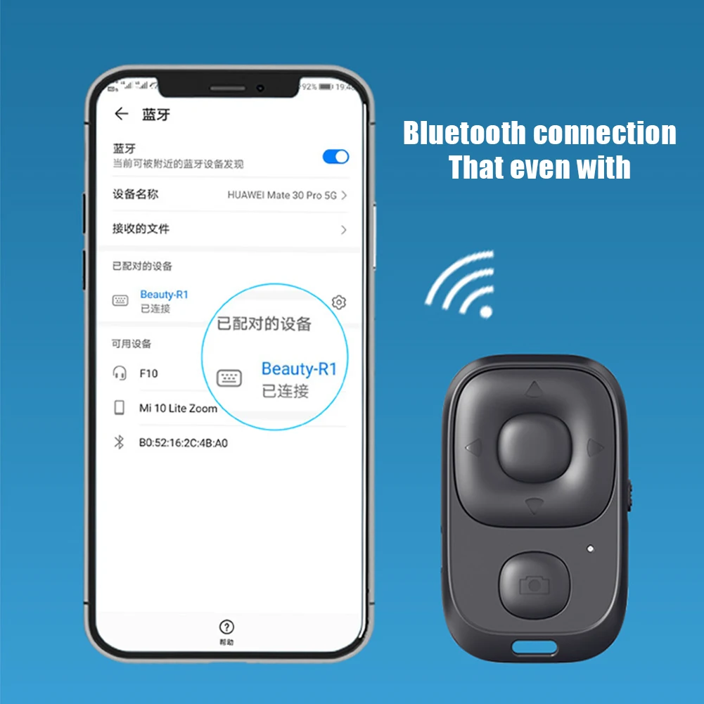 Wireless Bluetooth-compatible Remote Controller Button Rechargeable Self-timer Camera Stick Shutter Release for Phones E-book