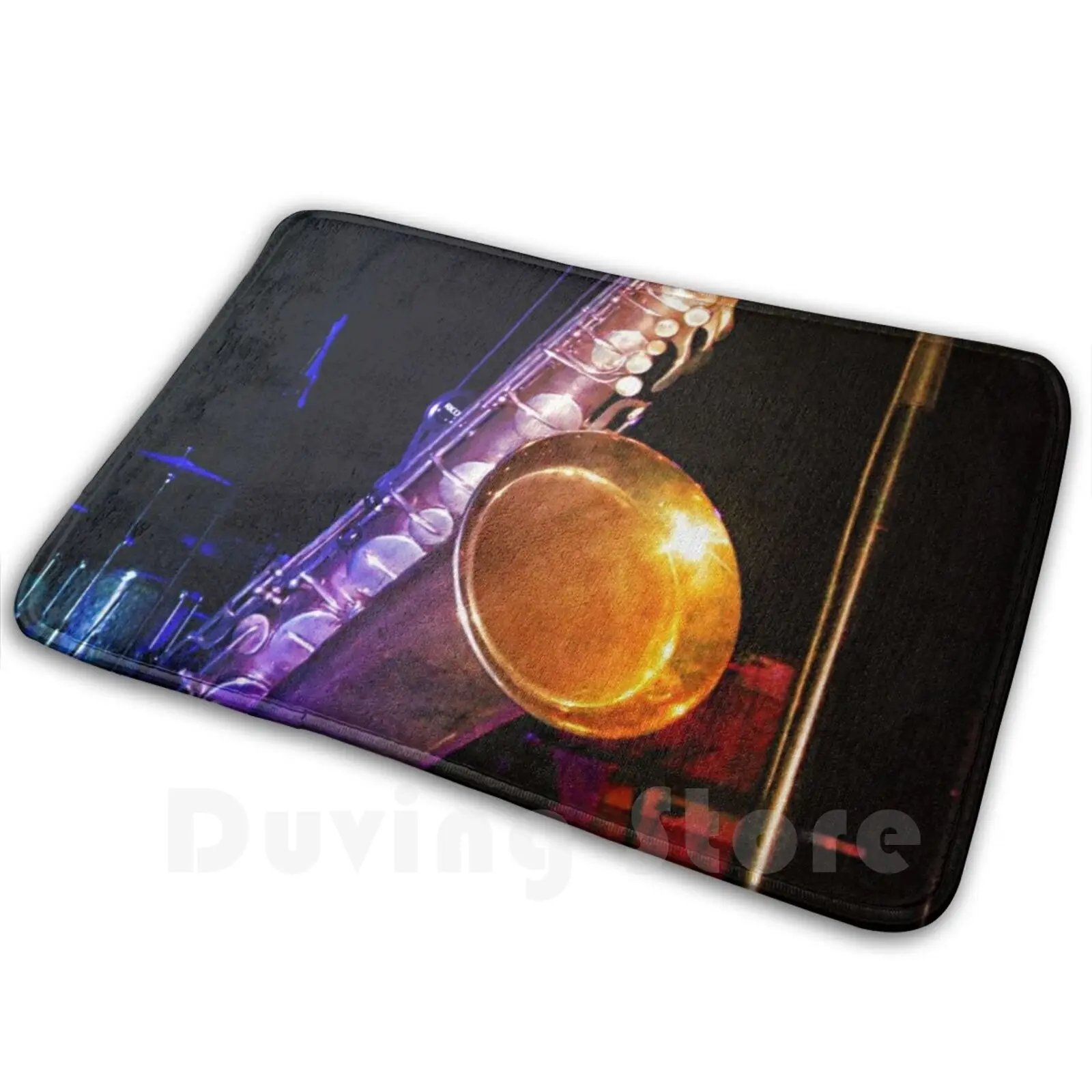 Jazzy Tone Colours-Bari Sax Carpet Mat Rug Cushion Soft Saxophone Baritone Instrument Music Woodwind Stage Nikon Low