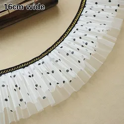 New Fashion Pleated Mesh Yarn Chain Webbing Trend Lace Fabric DIY Clothes Skirt Scarf Making Transformation Toys Pet Bib Trim