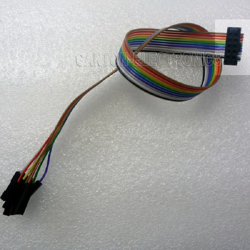 TB160 JTAG IDC ISP Wire 2*5 to 10*1 Durable Pin Cable FC-10P 2.54mm For Logic Analyzer CPLD USB Programmer