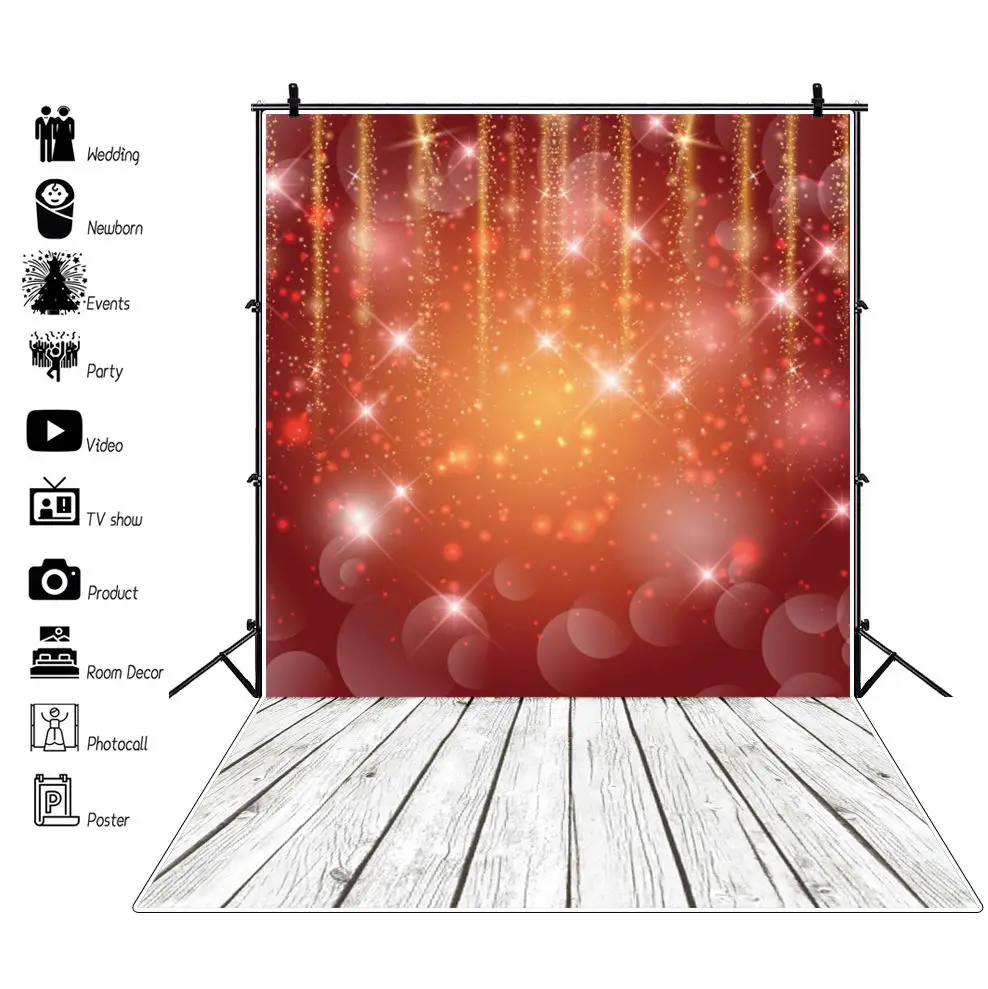 

Valentine's Day Glitter Light Spot Wooden Floor Photocall Backdrop February 14 Baby Wedding Photography Background Photo Studio